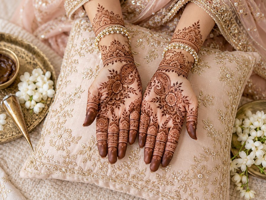 Intricate bridal mehndi henna