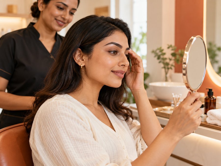 Eyebrow threading treatment at home
