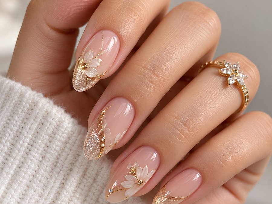 Gel manicure being applied